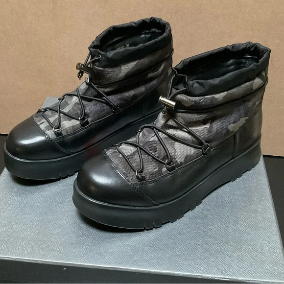 Prada Nylon Camo Boots | Luxury Streetwear Winter Shoes - Picture 5 of 15